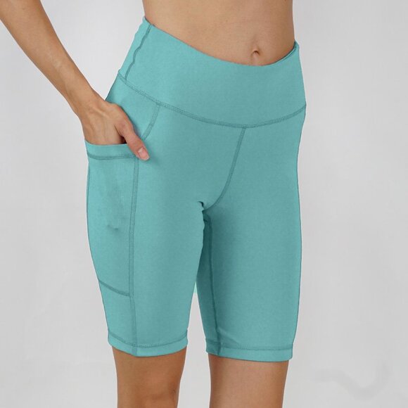 Yoga Pants Bermudas Leggings Both Sides Pockets - Picture 1 of 2
